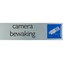 Camerabewaking - Aluminium look zelfklevend deurbordje